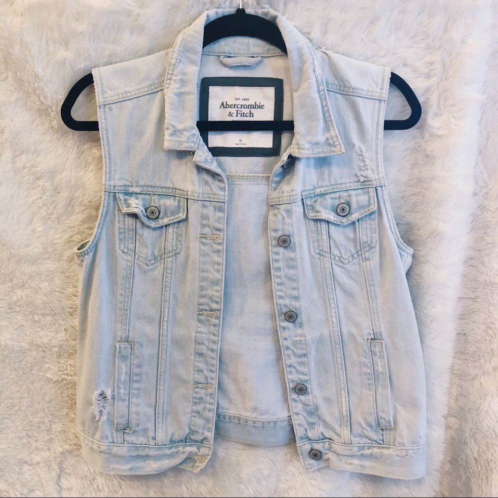 Light wash jean vest